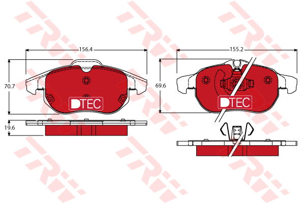 Kit de plaquettes de frein, frein à disque DTEC COTEC