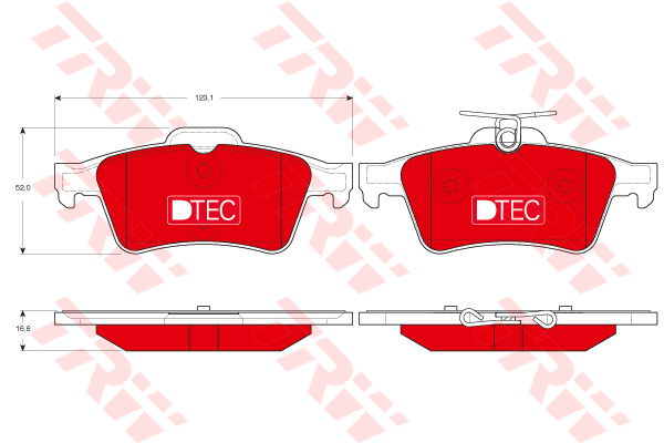 Kit de plaquettes de frein, frein à disque DTEC COTEC