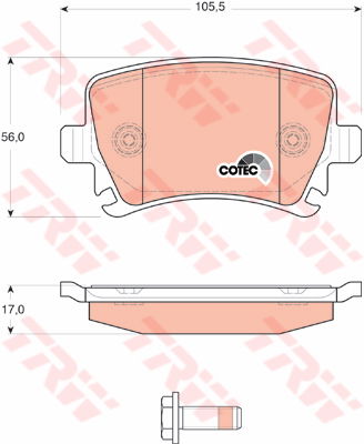 Kit de plaquettes de frein, frein à disque COTEC