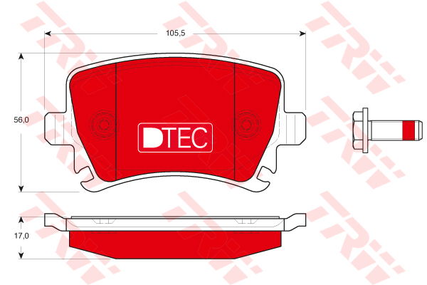 Kit de plaquettes de frein, frein à disque DTEC COTEC