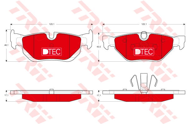 Kit de plaquettes de frein, frein à disque DTEC COTEC