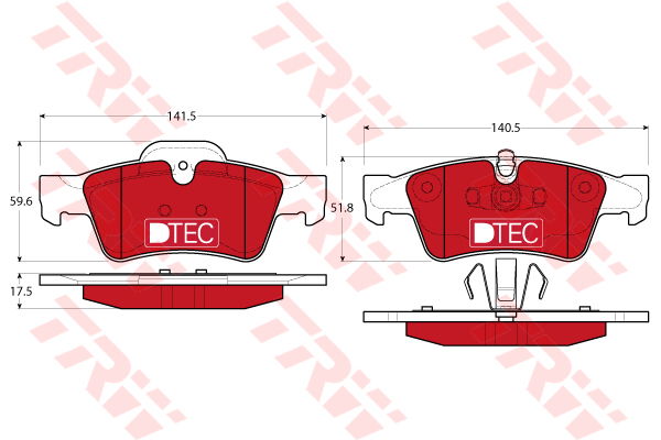 Kit de plaquettes de frein, frein à disque DTEC COTEC