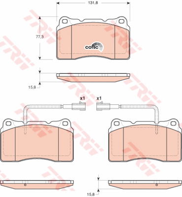 Kit de plaquettes de frein, frein à disque COTEC