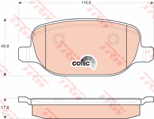 Kit de plaquettes de frein, frein à disque COTEC