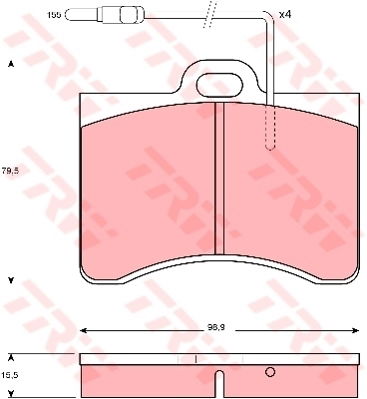 Kit de plaquettes de frein, frein à disque