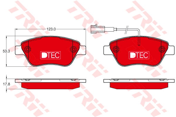 Kit de plaquettes de frein, frein à disque DTEC COTEC