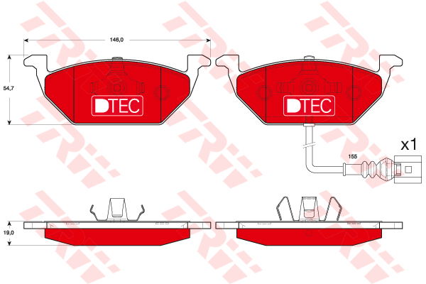 Kit de plaquettes de frein, frein à disque DTEC COTEC