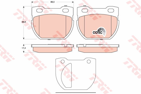 Kit de plaquettes de frein, frein à disque COTEC