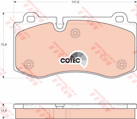 Kit de plaquettes de frein, frein à disque COTEC