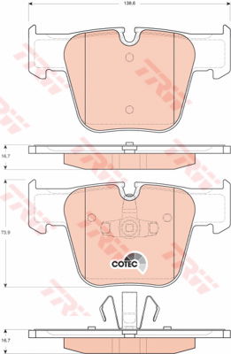 Kit de plaquettes de frein, frein à disque COTEC