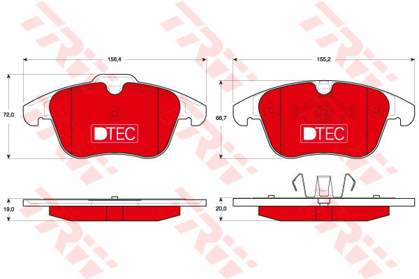 Kit de plaquettes de frein, frein à disque DTEC COTEC