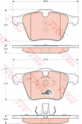 Kit de plaquettes de frein, frein à disque COTEC