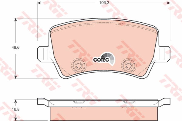 Kit de plaquettes de frein, frein à disque COTEC