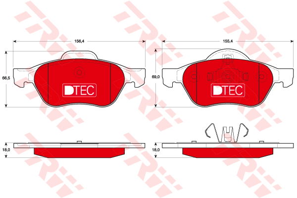 Kit de plaquettes de frein, frein à disque DTEC COTEC