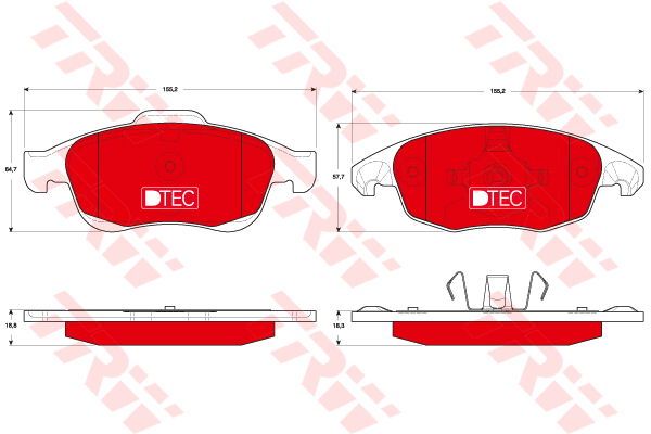 Kit de plaquettes de frein, frein à disque DTEC COTEC