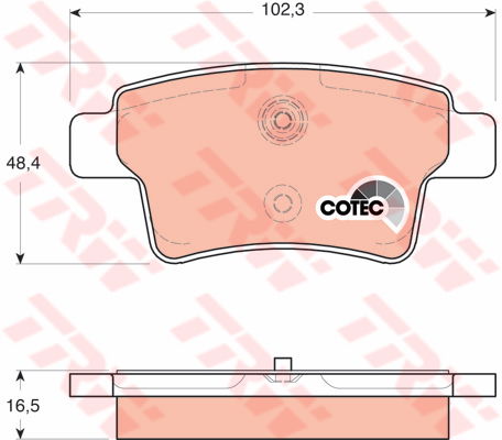 Kit de plaquettes de frein, frein à disque COTEC