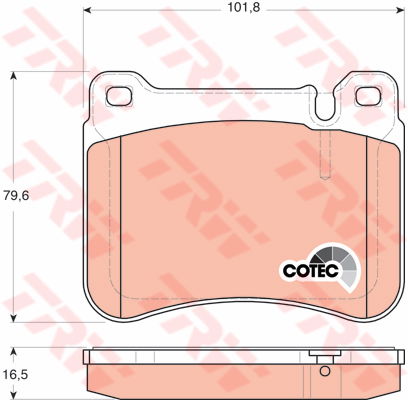 Kit de plaquettes de frein, frein à disque COTEC