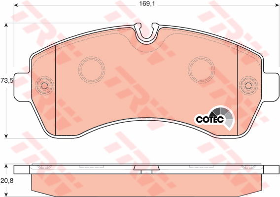 Kit de plaquettes de frein, frein à disque COTEC