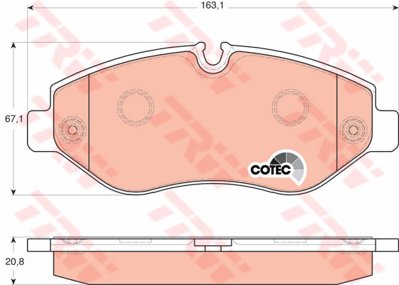 Kit de plaquettes de frein, frein à disque COTEC