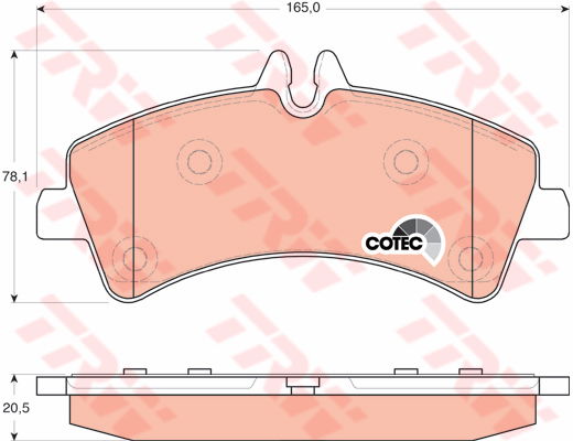 Kit de plaquettes de frein, frein à disque COTEC