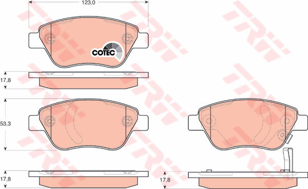 Kit de plaquettes de frein, frein à disque COTEC