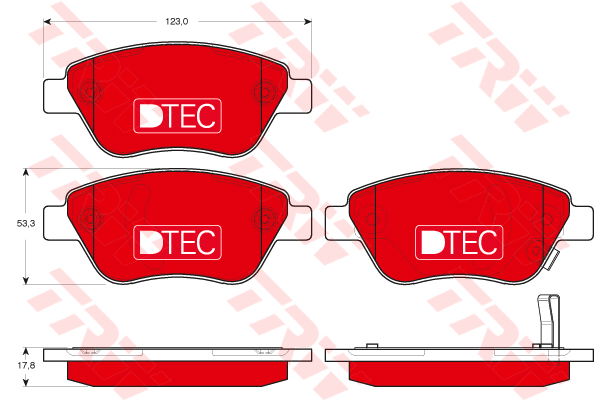 Kit de plaquettes de frein, frein à disque DTEC COTEC