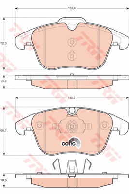 Kit de plaquettes de frein, frein à disque COTEC