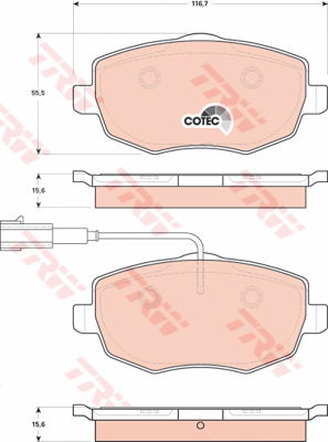 Kit de plaquettes de frein, frein à disque COTEC