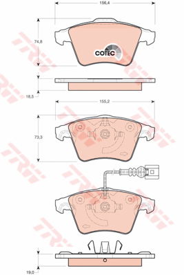 Kit de plaquettes de frein, frein à disque COTEC