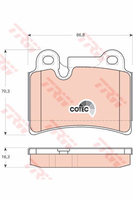 Kit de plaquettes de frein, frein à disque COTEC