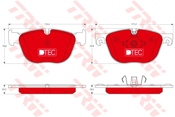 Kit de plaquettes de frein, frein à disque DTEC COTEC