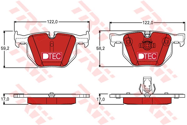 Kit de plaquettes de frein, frein à disque DTEC COTEC