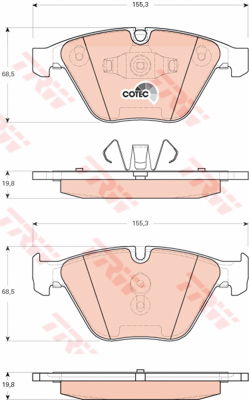 Kit de plaquettes de frein, frein à disque COTEC