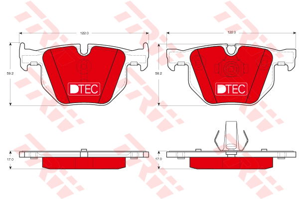 Kit de plaquettes de frein, frein à disque DTEC COTEC