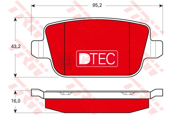 Kit de plaquettes de frein, frein à disque DTEC COTEC