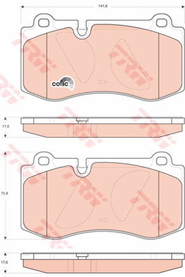 Kit de plaquettes de frein, frein à disque COTEC