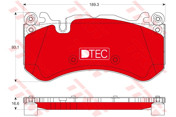 Kit de plaquettes de frein, frein à disque DTEC COTEC