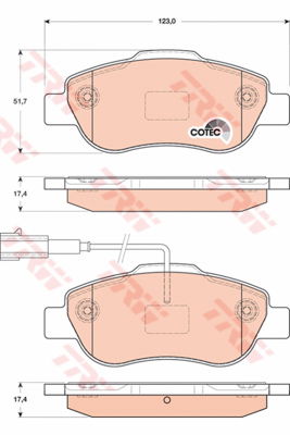 Kit de plaquettes de frein, frein à disque COTEC