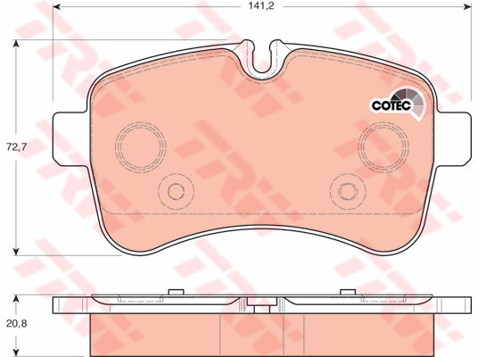 Kit de plaquettes de frein, frein à disque COTEC