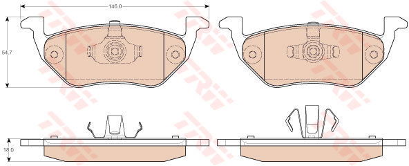 Kit de plaquettes de frein, frein à disque