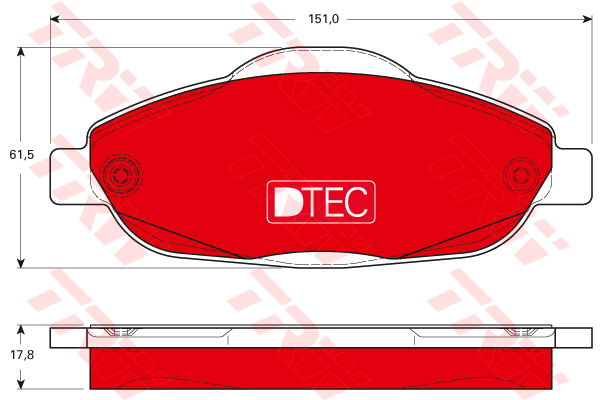 Kit de plaquettes de frein, frein à disque DTEC COTEC