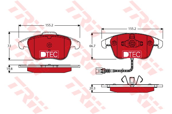 Kit de plaquettes de frein, frein à disque DTEC COTEC