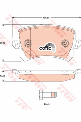 Kit de plaquettes de frein, frein à disque COTEC