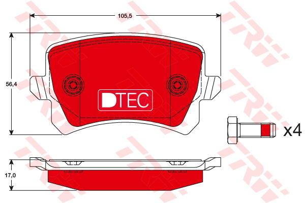 Kit de plaquettes de frein, frein à disque DTEC COTEC