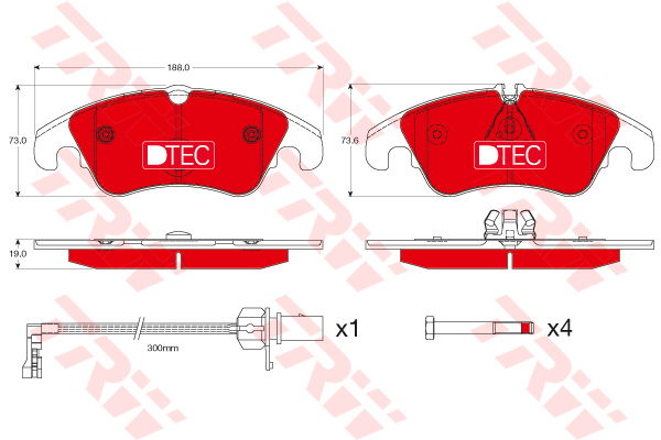 Kit de plaquettes de frein, frein à disque DTEC COTEC