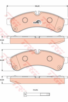 Kit de plaquettes de frein, frein à disque COTEC