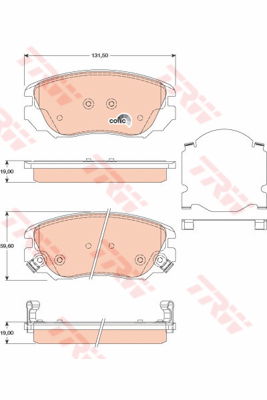 Kit de plaquettes de frein, frein à disque COTEC