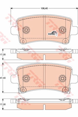 Kit de plaquettes de frein, frein à disque COTEC