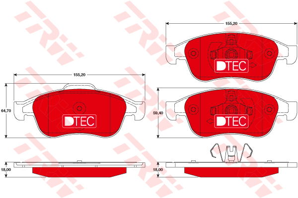 Kit de plaquettes de frein, frein à disque DTEC COTEC