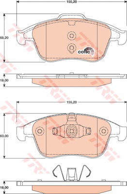 Kit de plaquettes de frein, frein à disque COTEC